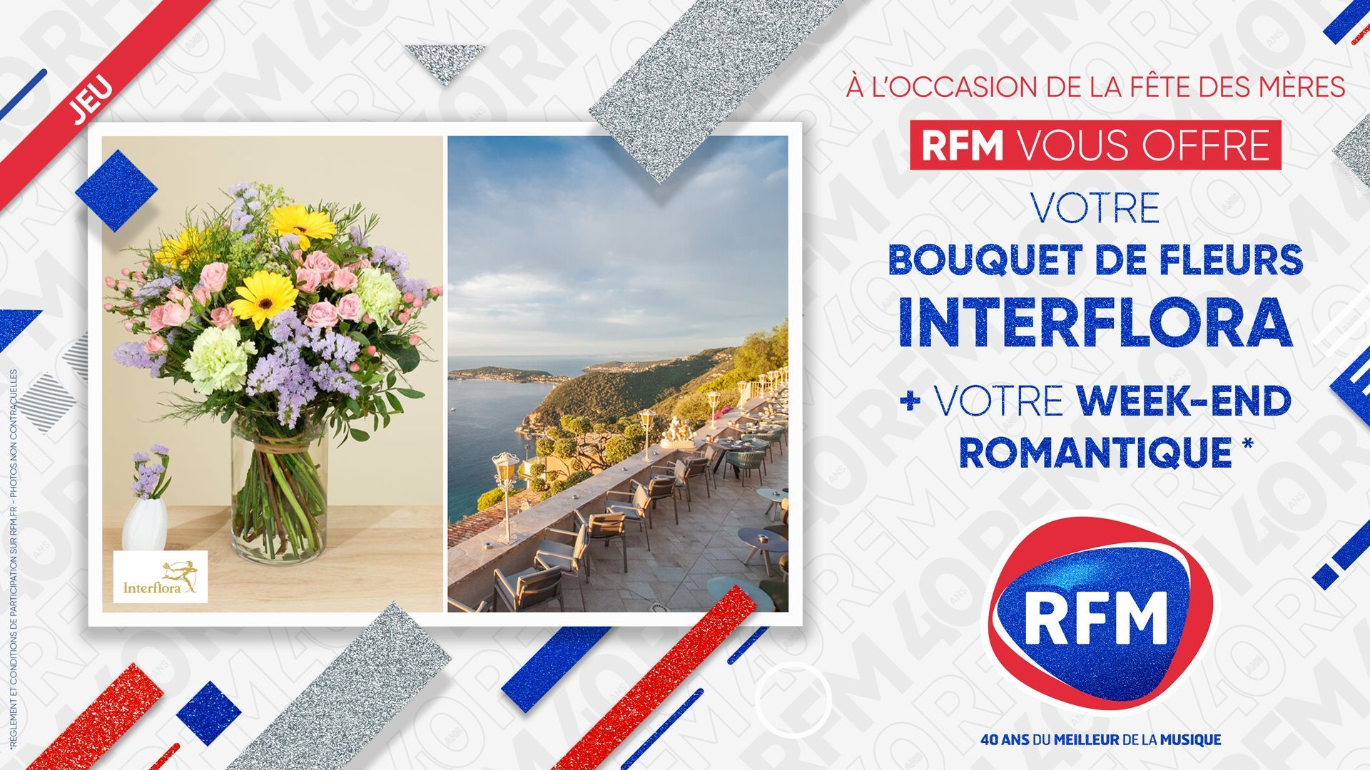 RFM vous offre un bouquet de fleur Interflora ainsi qu'un week-end  romantique !